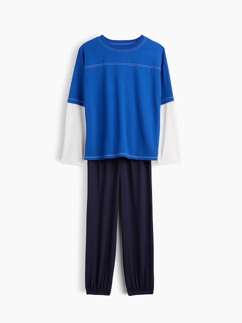 Kids Recycled Colorblock PJ Set