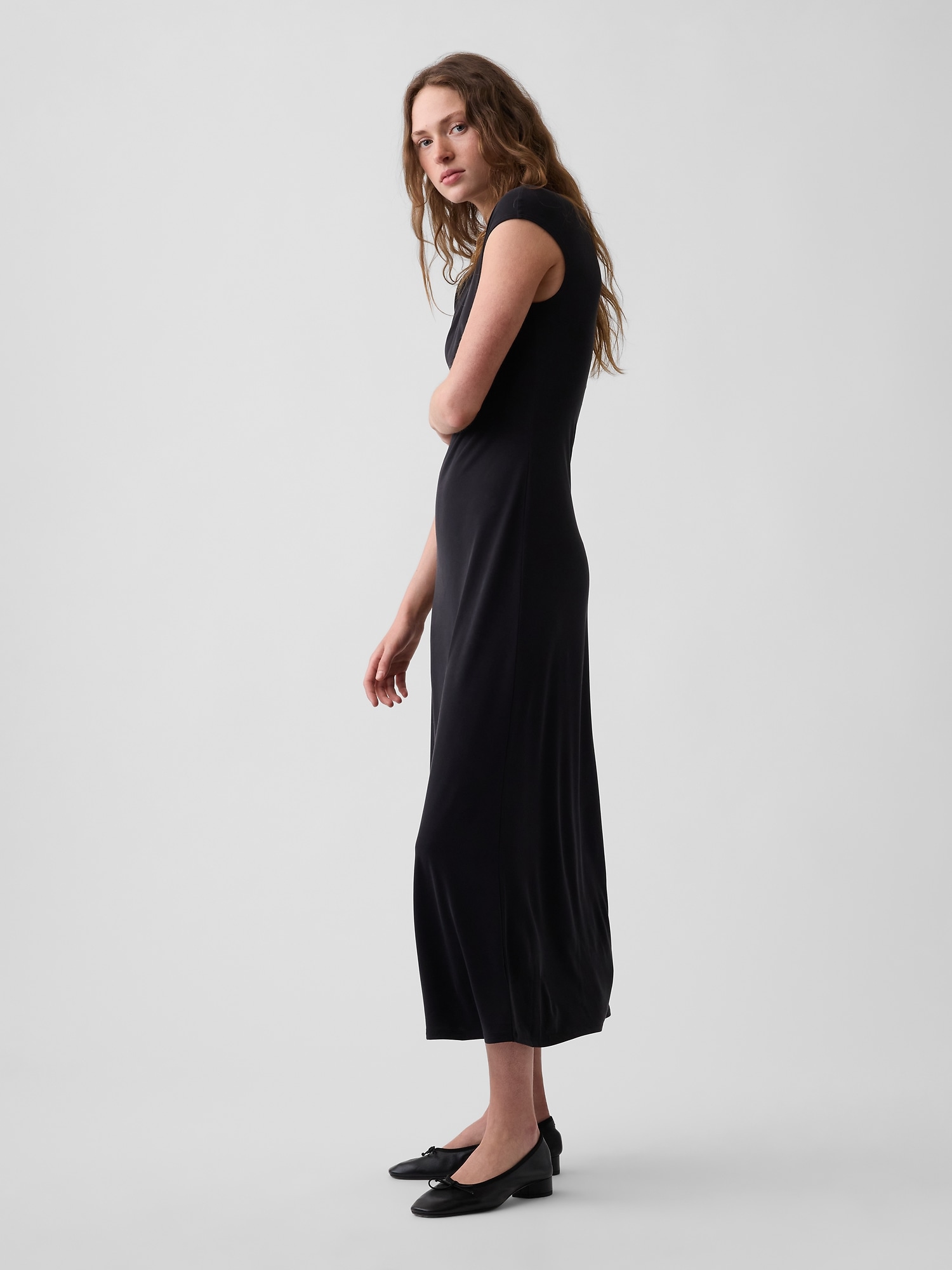 Женские платья Gap Cap-Sleeve Maxi Dress — фото 2