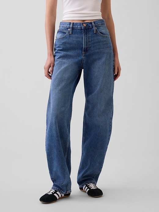 Image number 2 showing, High Rise Barrel Jeans