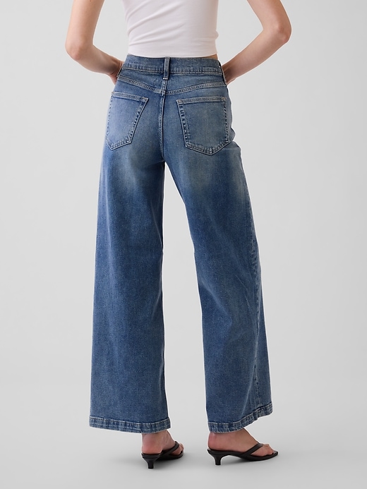 Image number 4 showing, High Rise Stride Wide-Leg Ankle Jeans
