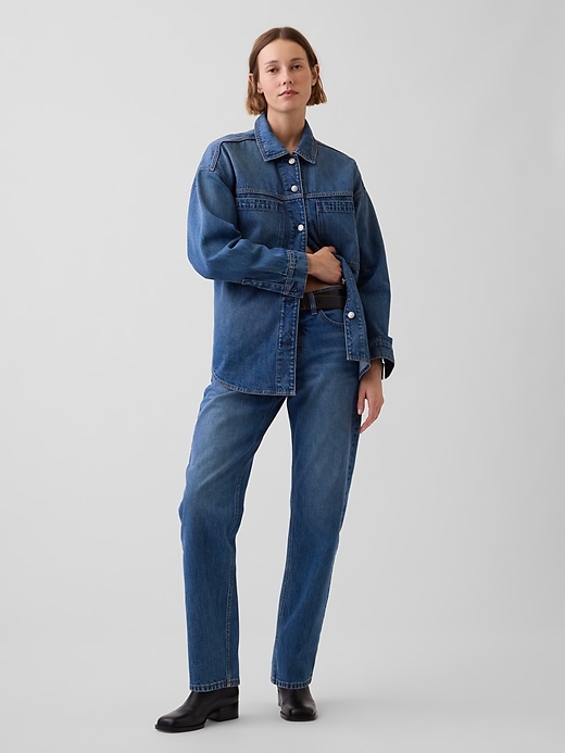 Image number 7 showing, Mid Rise Straight Taper Jeans