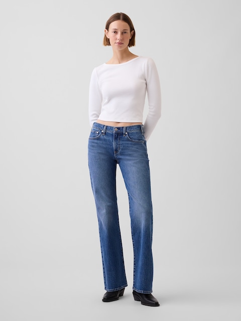 Mid Rise Relaxed Flare Jeans