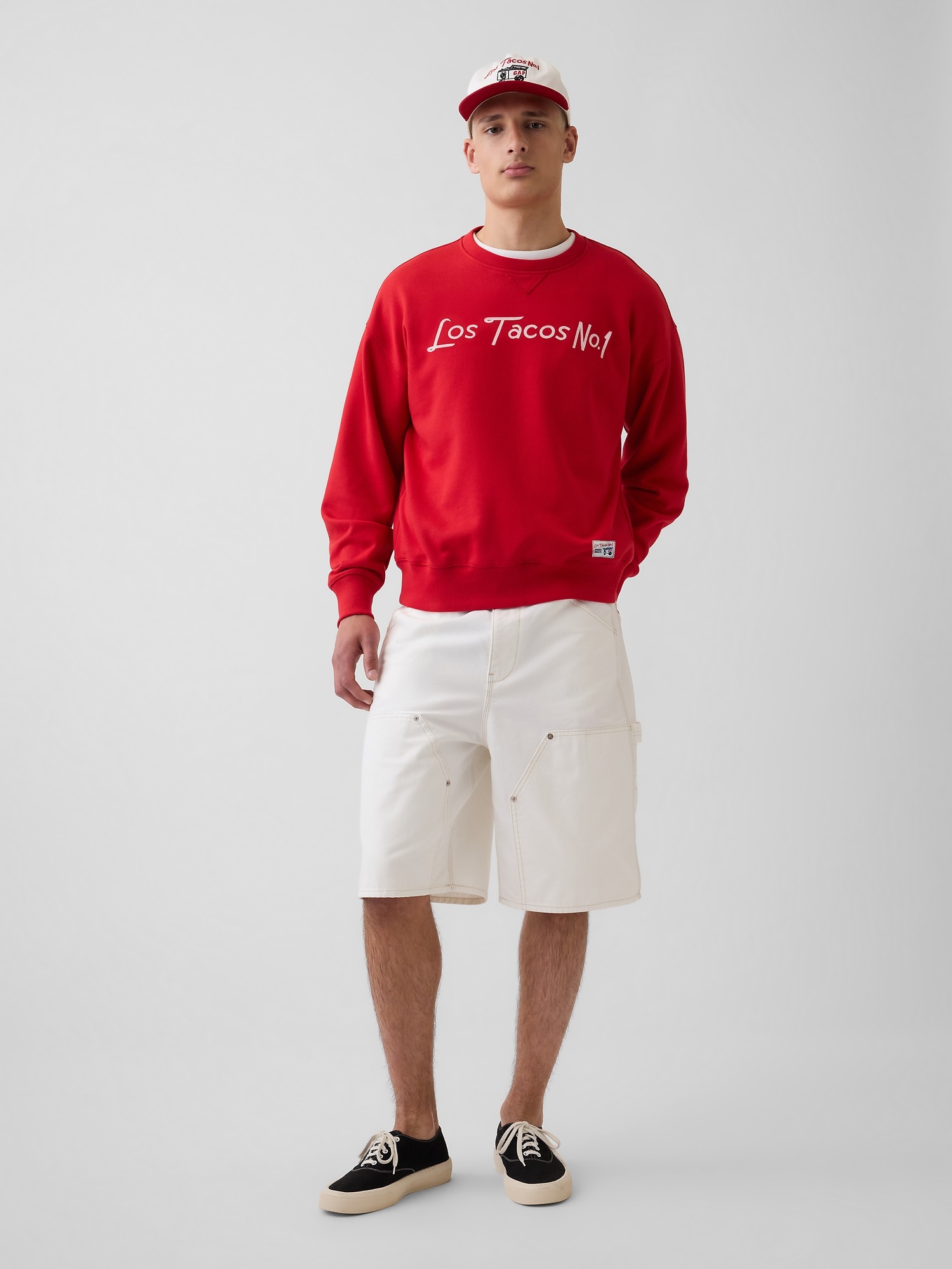 Мужские худи Gap Adult Los Tacos No. 1 Heavyweight French Terry Oversized Sweatshirt — фото 3