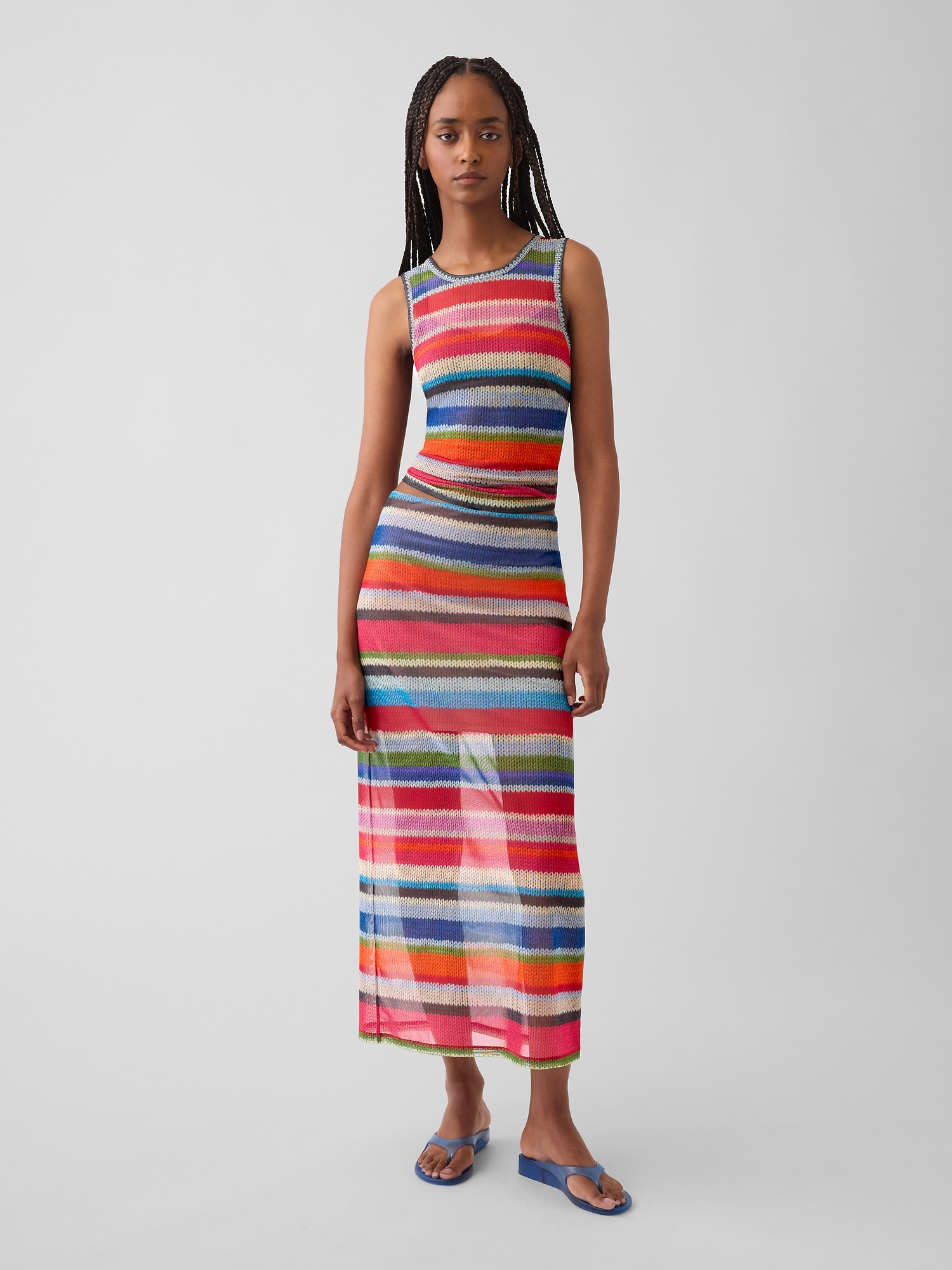 Женские юбки Gap GapStudio Happy Stripe Sheer Maxi Skirt