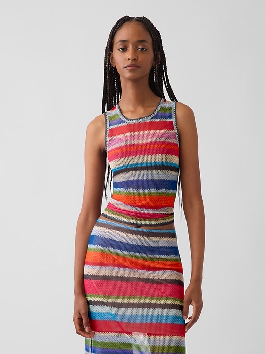 Image number 1 showing, GapStudio Happy Stripe Sheer Tank Top