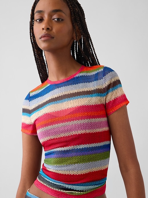 Image number 5 showing, GapStudio Happy Stripe Sheer T-Shirt
