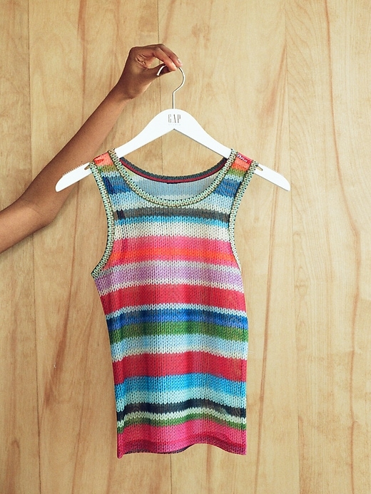 Image number 8 showing, GapStudio Happy Stripe Sheer Tank Top