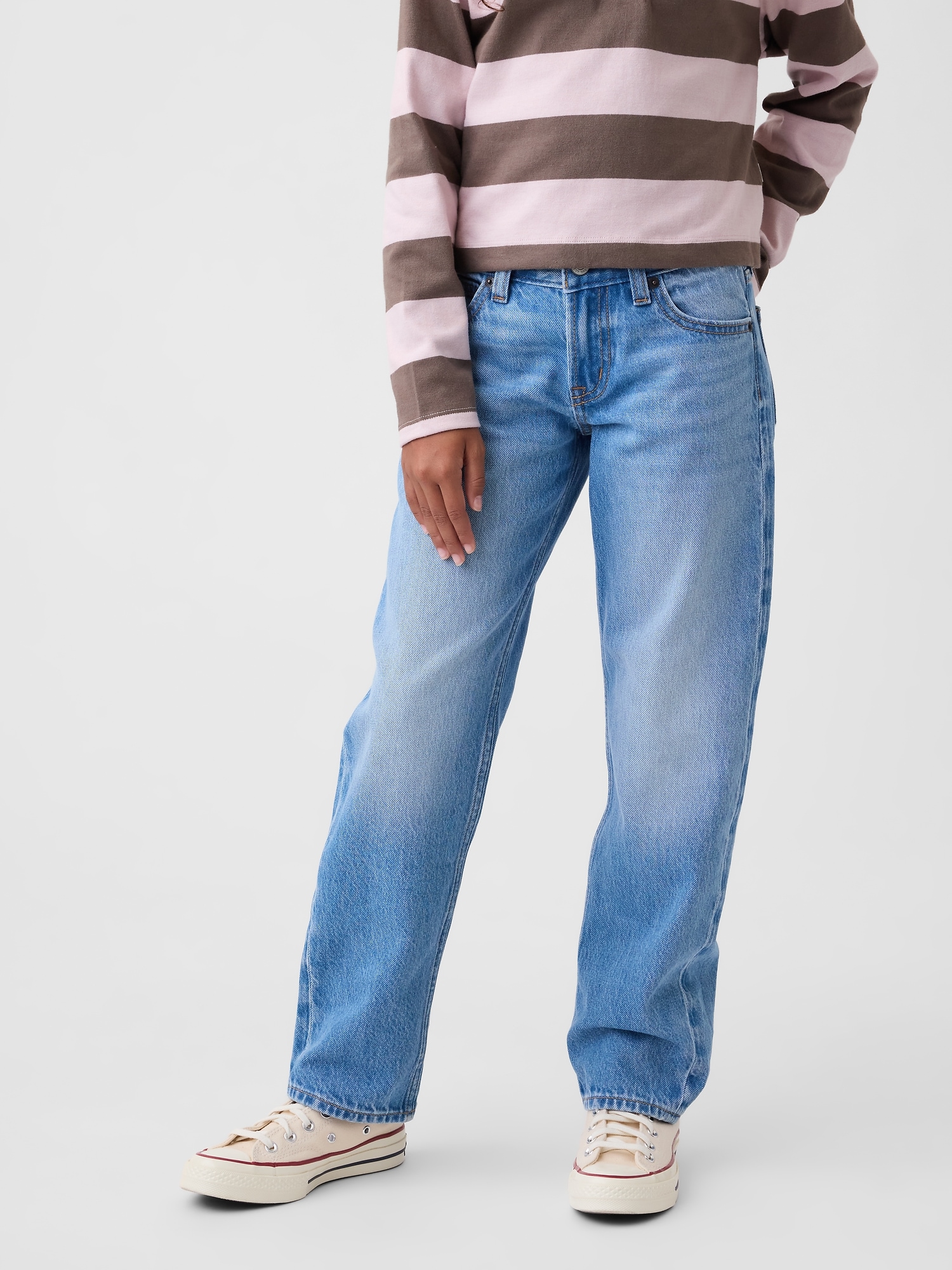 Kids Mid Rise Straight Taper Jeans