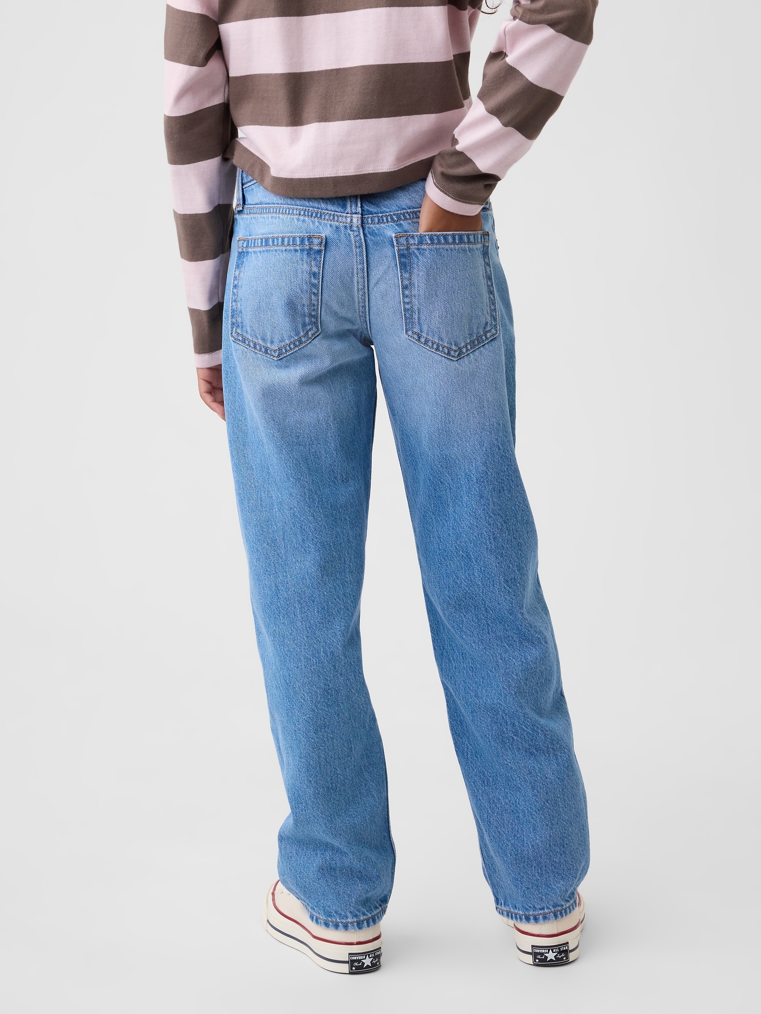 Kids Mid Rise Straight Taper Jeans