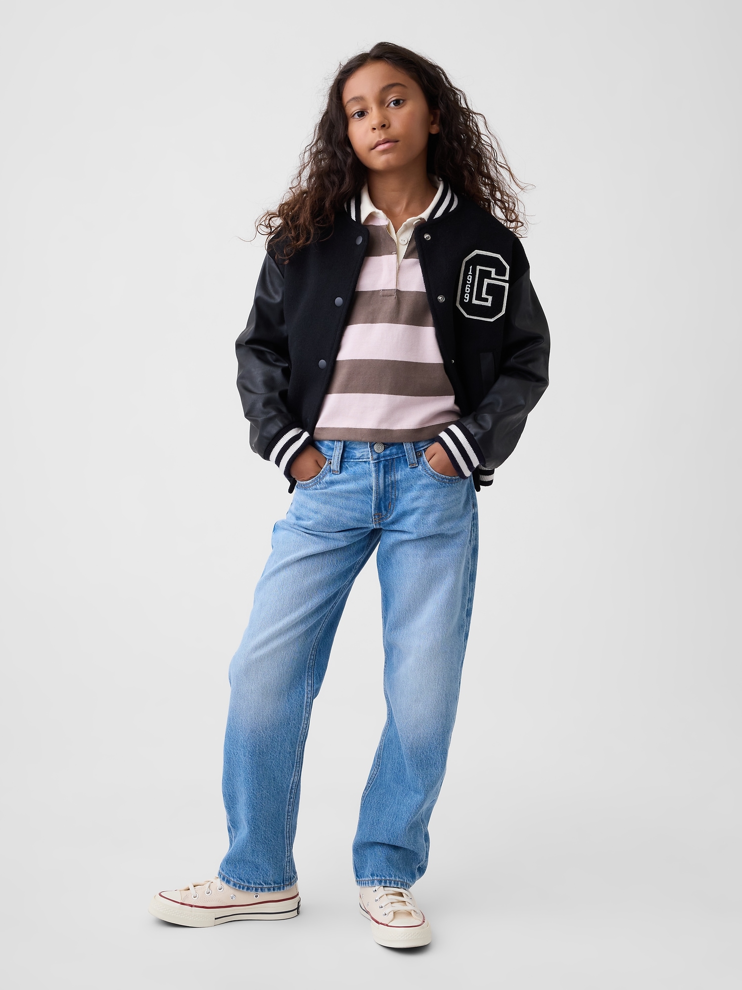 Kids Mid Rise Straight Taper Jeans