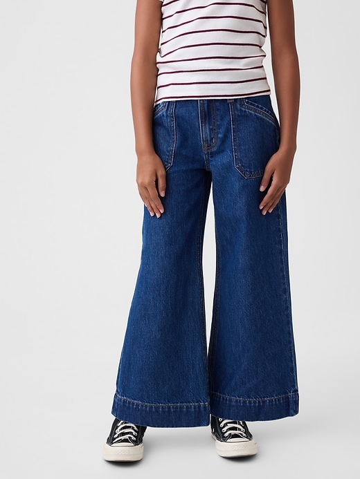 Image number 2 showing, Kids High Rise Stride Wide-Leg Ankle Jeans