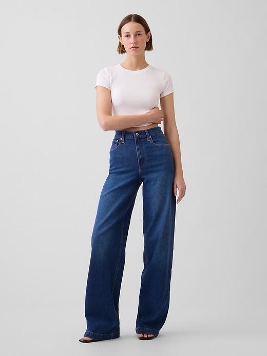 Image number 1 showing, High Rise Stride Wide-Leg Jeans