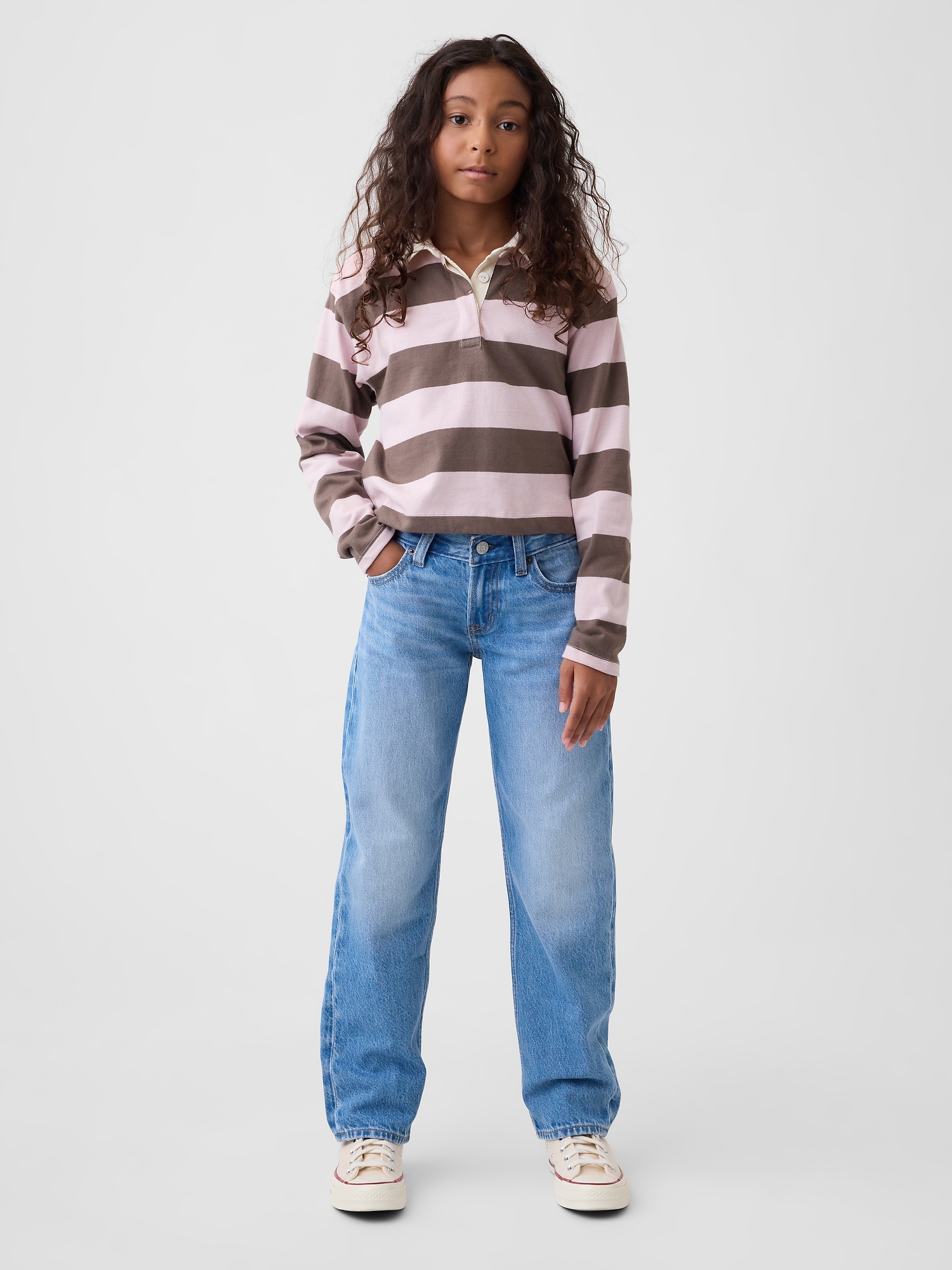 Kids Mid Rise Straight Taper Jeans