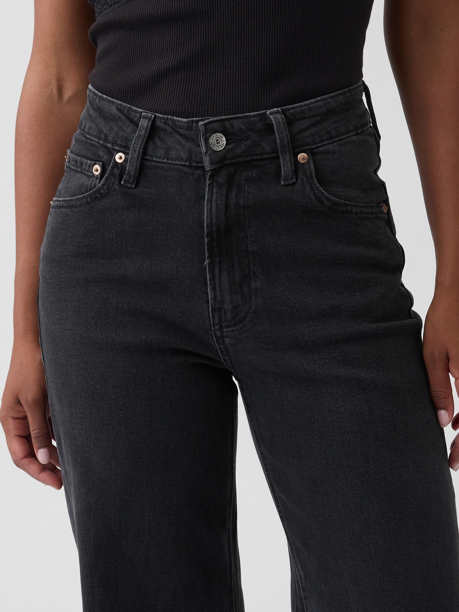 Curvy High Rise Stride Wide-Leg Jeans
