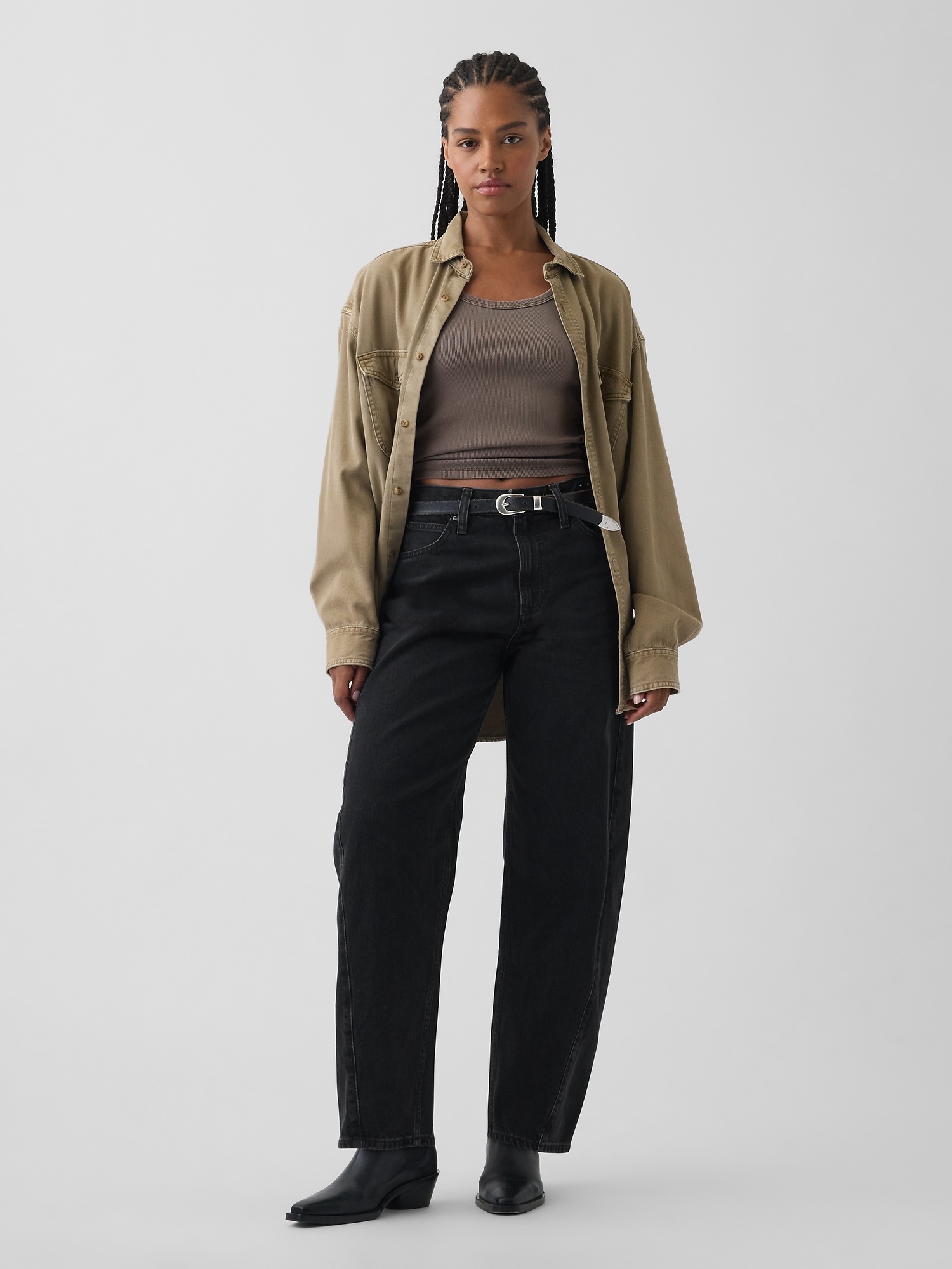 Женские джинсы Gap Curvy High Rise Barrel Jeans