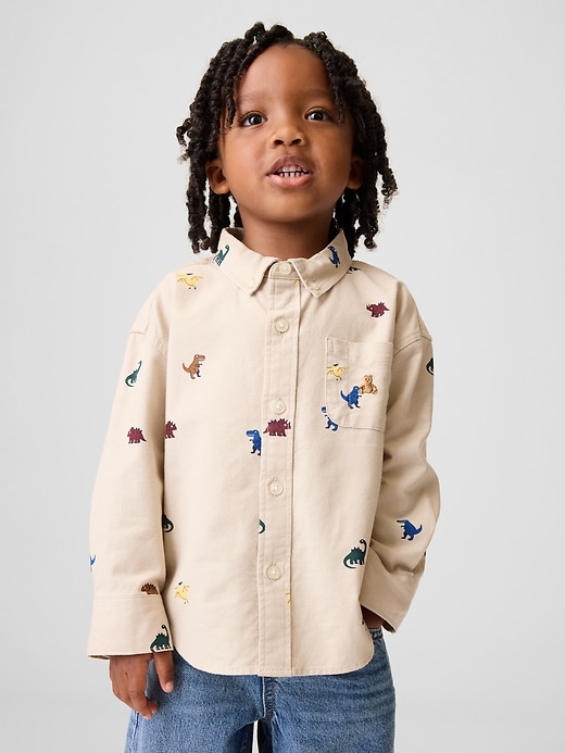 Image number 1 showing, Baby & Toddler Print Oxford Big Shirt