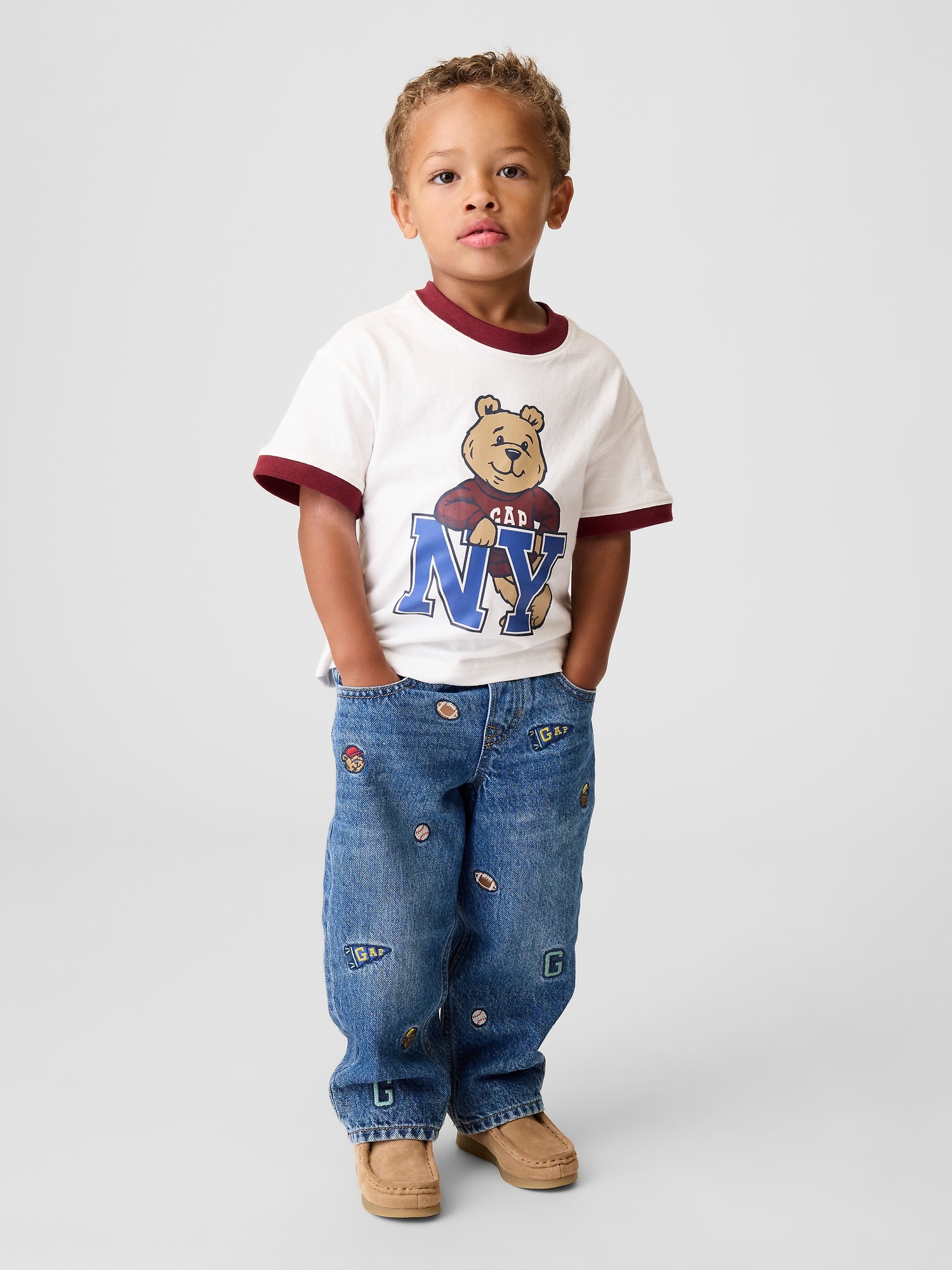 Детские джинсы Gap Baby & Toddler Embroidered Pull-On Baggy Jeans