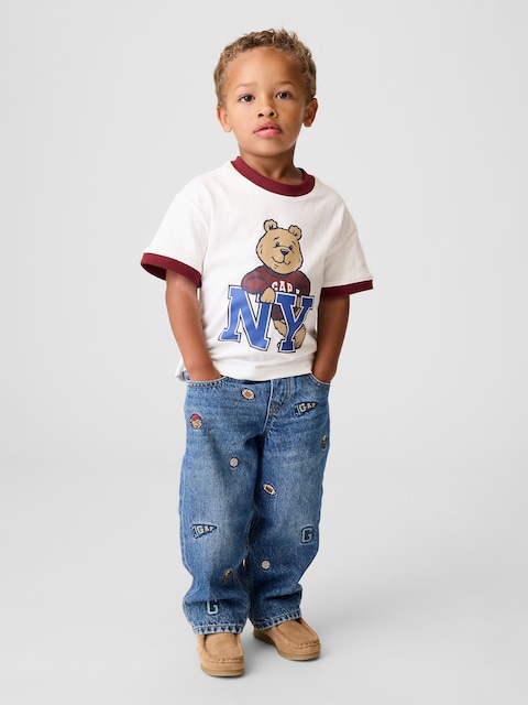Baby & Toddler Embroidered Pull-On Baggy Jeans