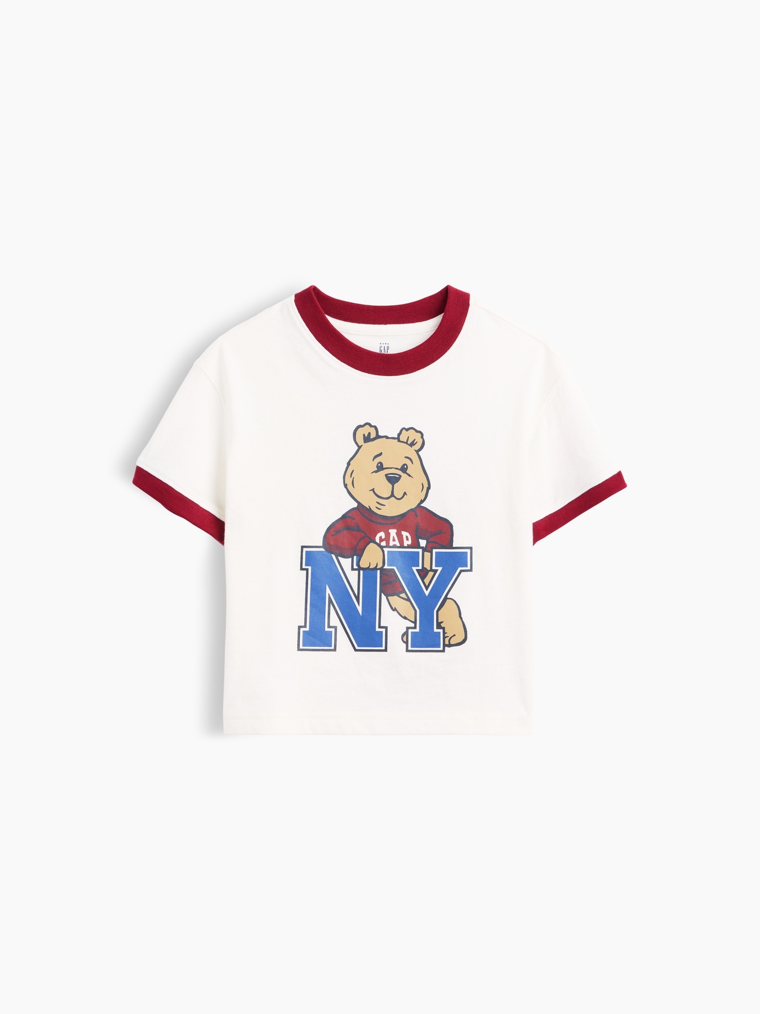 Футболка Gap Brannan Bear Graphic Logo Ringer T-Shirt для малышей, цвет: Молочный белый — фото 2