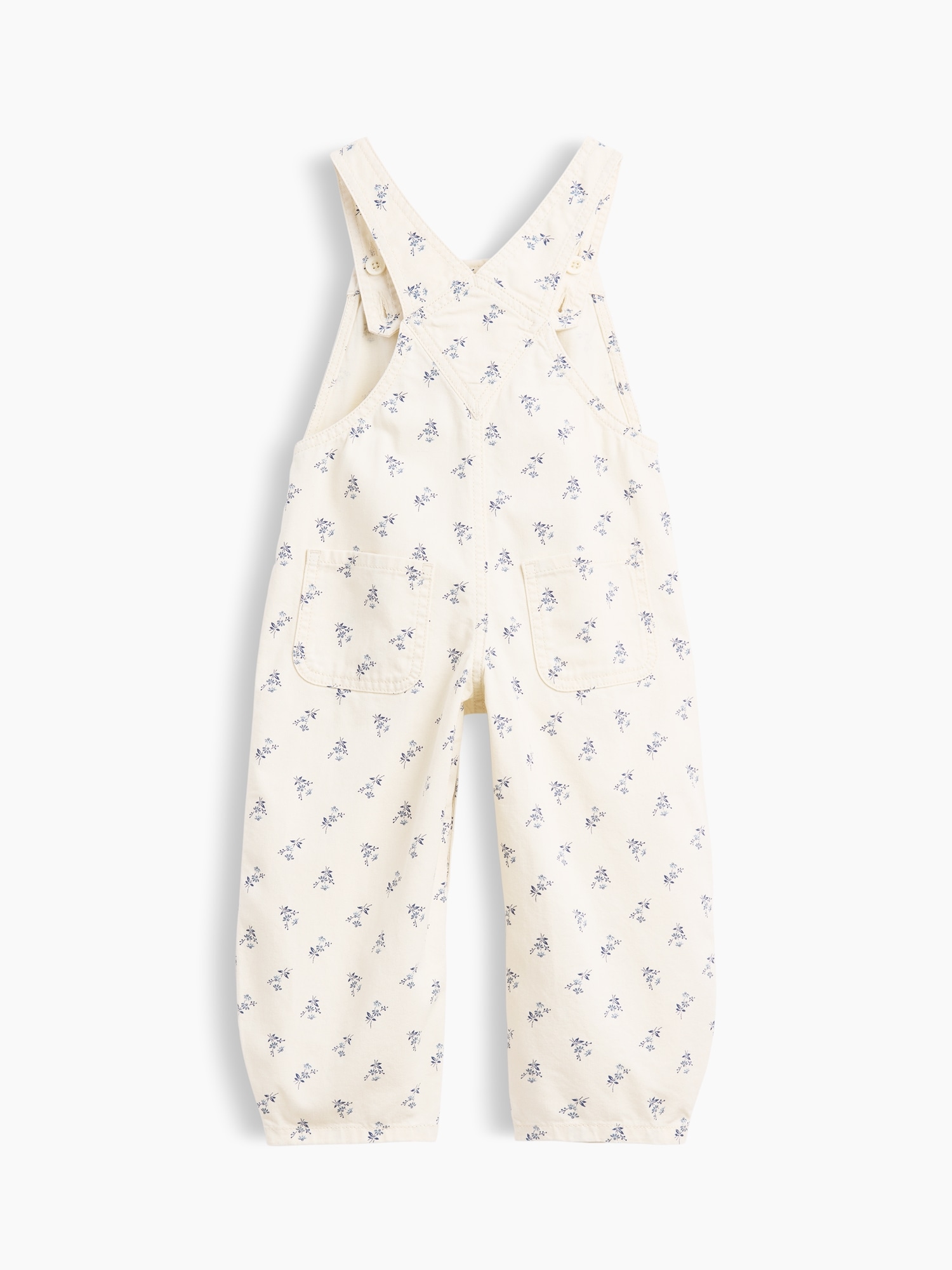 Baby & Toddler Floral Denim Horseshoe Overalls