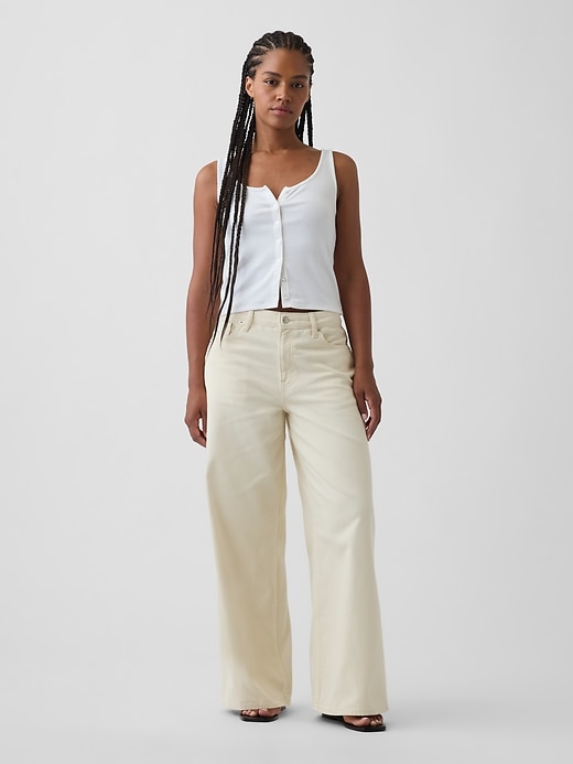 Image number 1 showing, Curvy Mid Rise UltraSoft Baggy Jeans