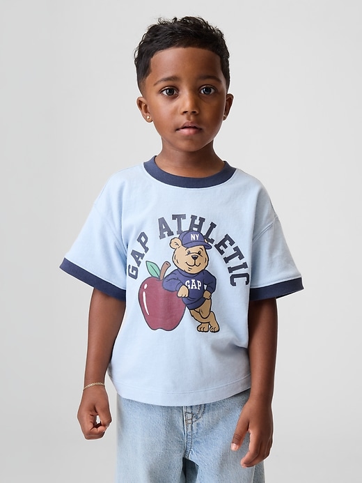 Image number 1 showing, Baby & Toddler Brannan Bear Graphic Logo Ringer T-Shirt