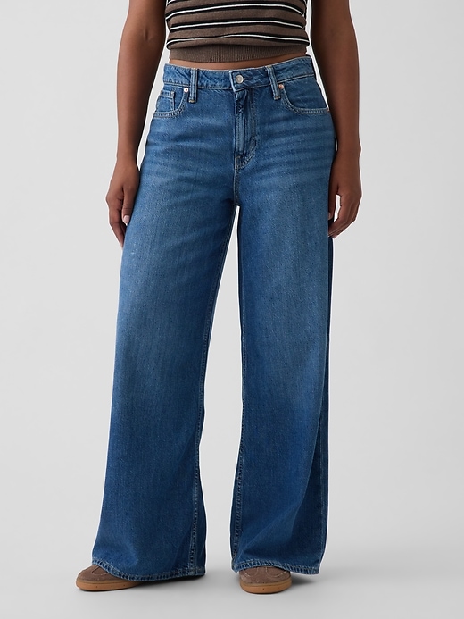 Image number 2 showing, Curvy Mid Rise UltraSoft Baggy Jeans
