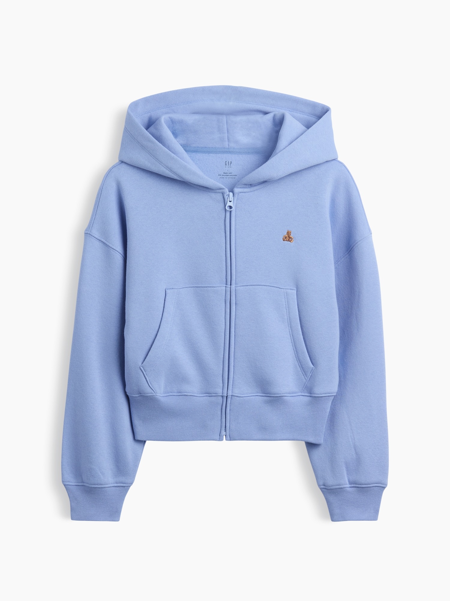 Детское худи Gap VintageSoft Oversized Logo Zip, цвет: Синий — фото 7