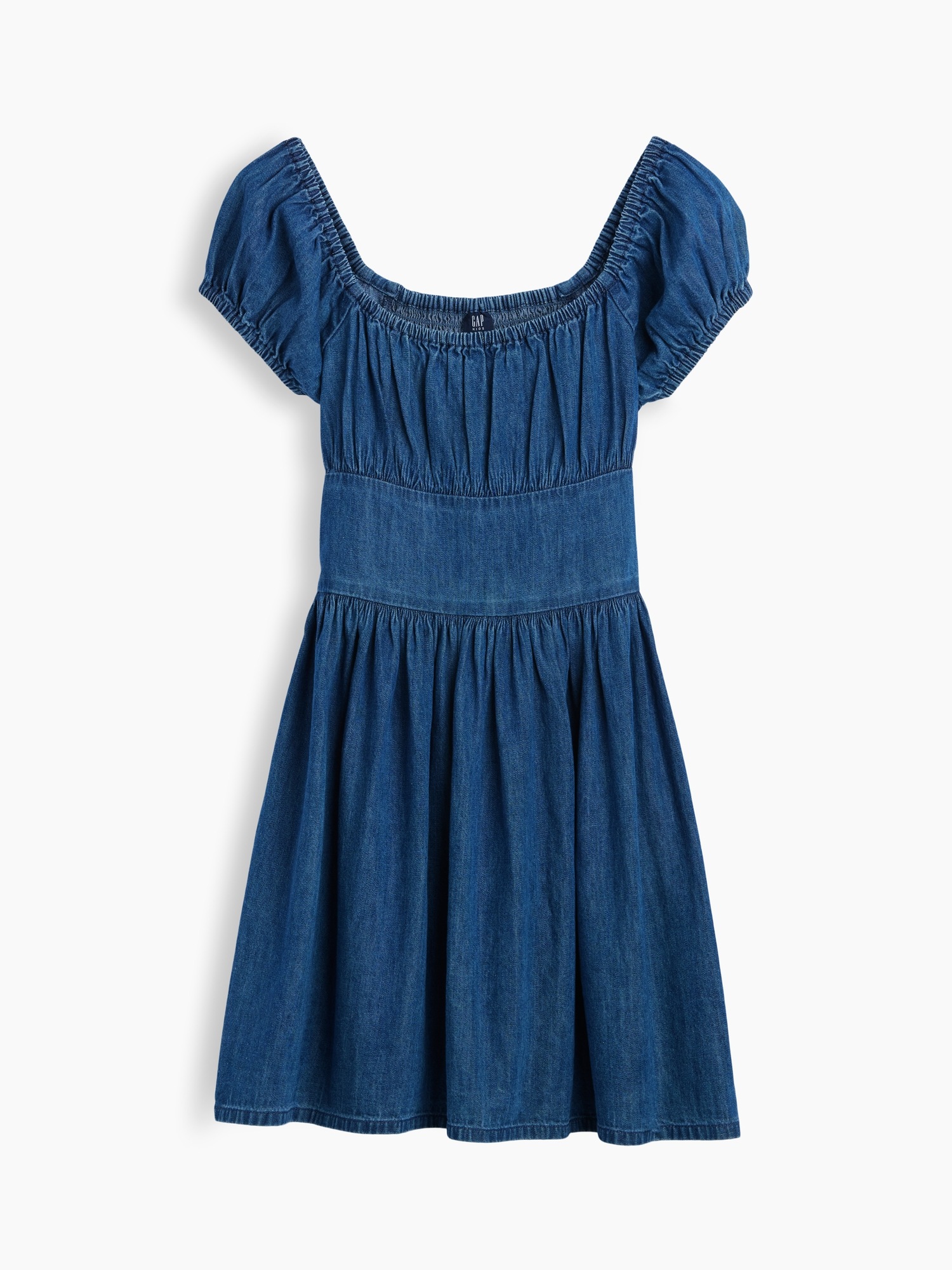 Gap Kids Denim Puff-Sleeve Mini Dress — фото 2
