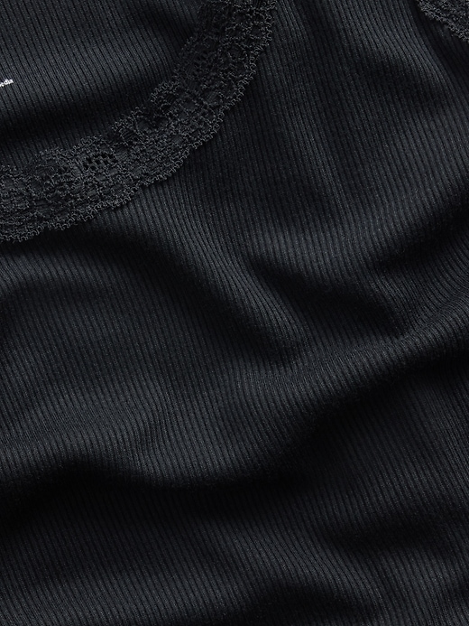 Image number 4 showing, Mini Rib Lace-Trim PJ Tank Top