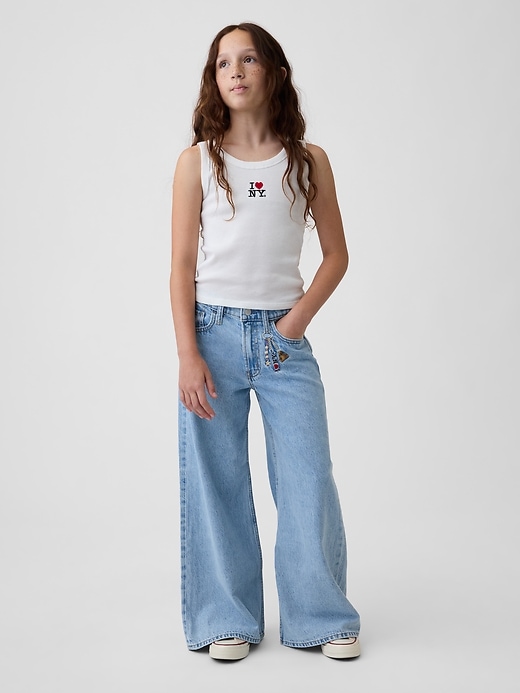 Image number 5 showing, Kids Low Rise Embroidered I Heart NY Baggy Jeans