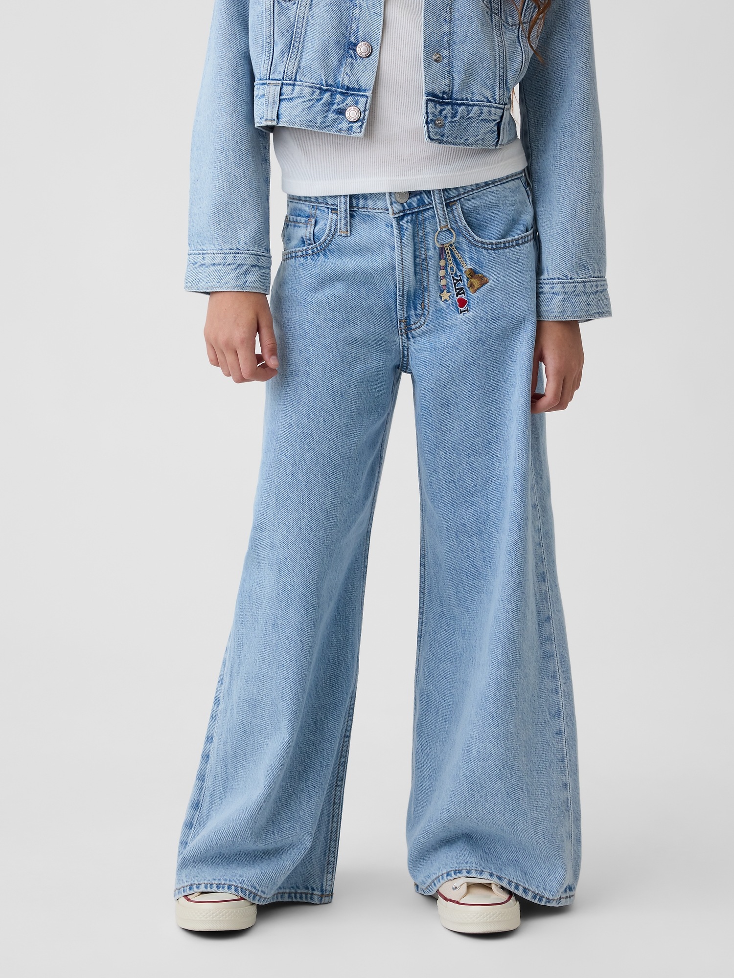 Детские джинсы Gap Kids Low Rise Embroidered I Heart NY Baggy Jeans — фото 3