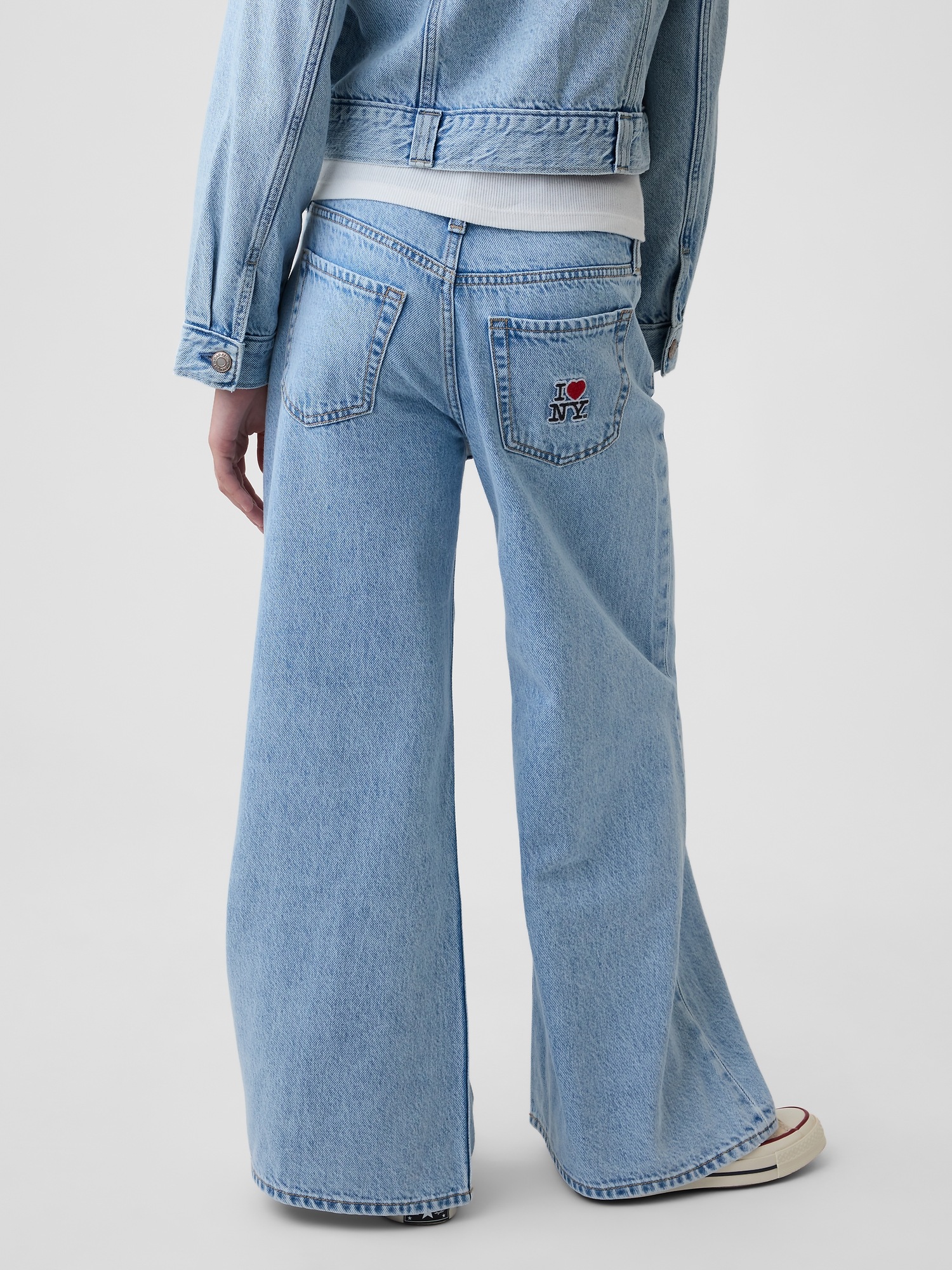 Детские джинсы Gap Kids Low Rise Embroidered I Heart NY Baggy Jeans — фото 4