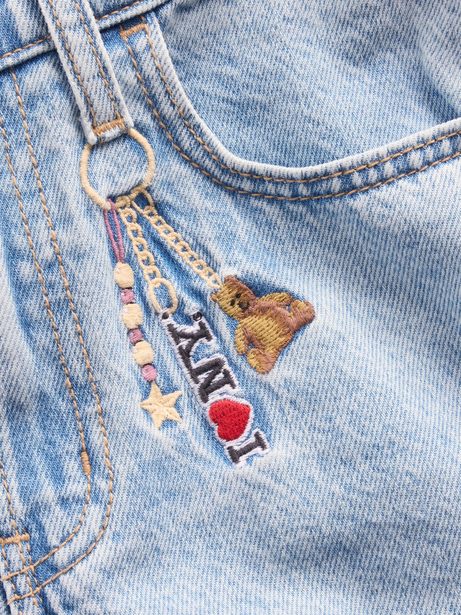 Детские джинсы Gap Kids Low Rise Embroidered I Heart NY Baggy Jeans — фото 6