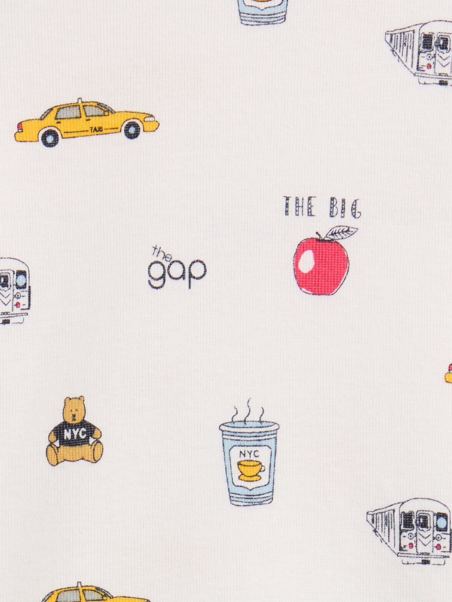 Пижамный комплект Apple для детей, хлопок — Gap, цвет: Молочный белый — фото 3