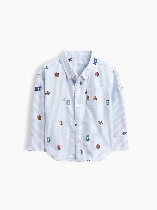 Image number 2 showing, Baby & Toddler Print Oxford Big Shirt