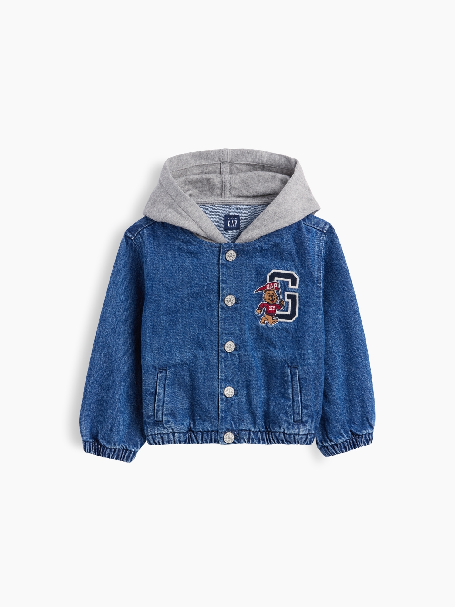 Baby & Toddler Denim Varsity Bomber Jacket