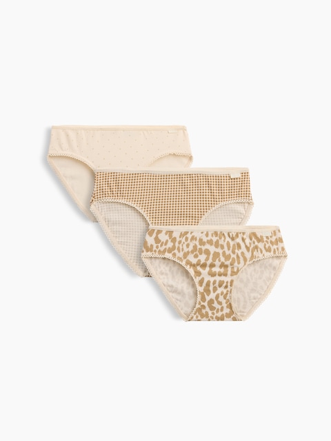 Kids Organic Stretch Cotton Print Bikini Briefs (3-Pack)
