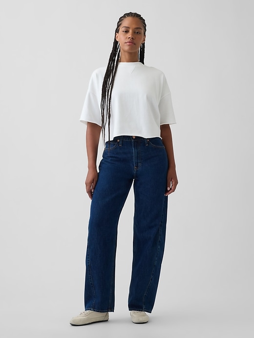 Image number 1 showing, Curvy High Rise Barrel Jeans