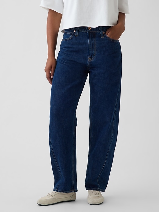 Image number 2 showing, Curvy High Rise Barrel Jeans