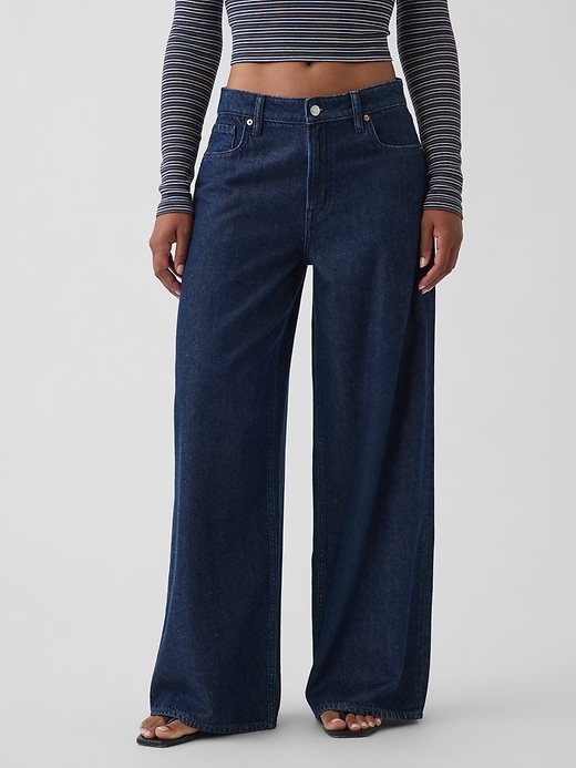 Image number 2 showing, Curvy Mid Rise UltraSoft Baggy Jeans