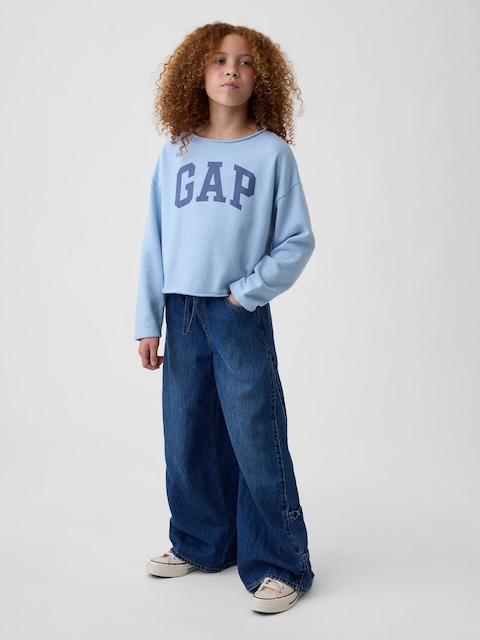 Kids Low Rise Bow Easy Baggy Jeans