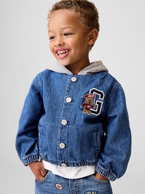 Baby & Toddler Denim Varsity Bomber Jacket