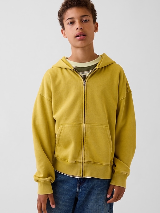 Image number 1 showing, Kids VintageSoft Relaxed Zip Hoodie