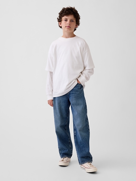 Image number 1 showing, Kids Baggy Taper Jeans