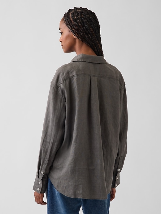 Image number 3 showing, 100% Linen Oversized Shirt