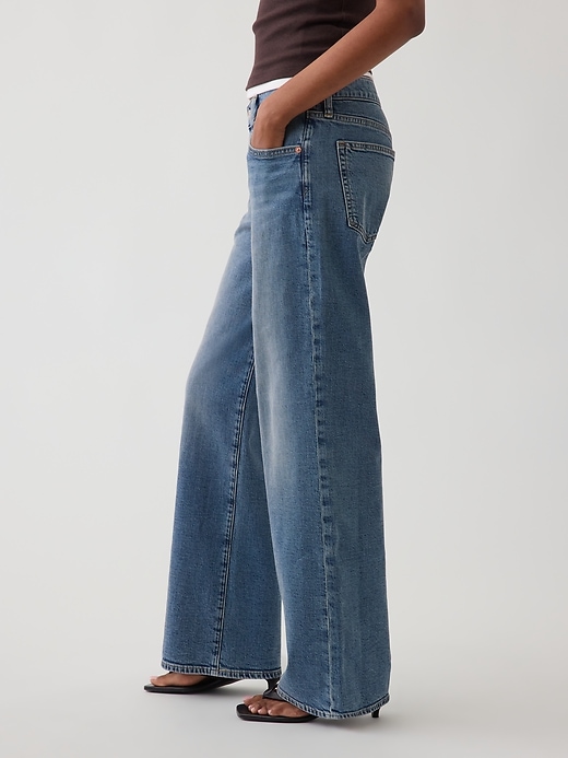 Image number 3 showing, Low Rise Baggy Flare Jeans