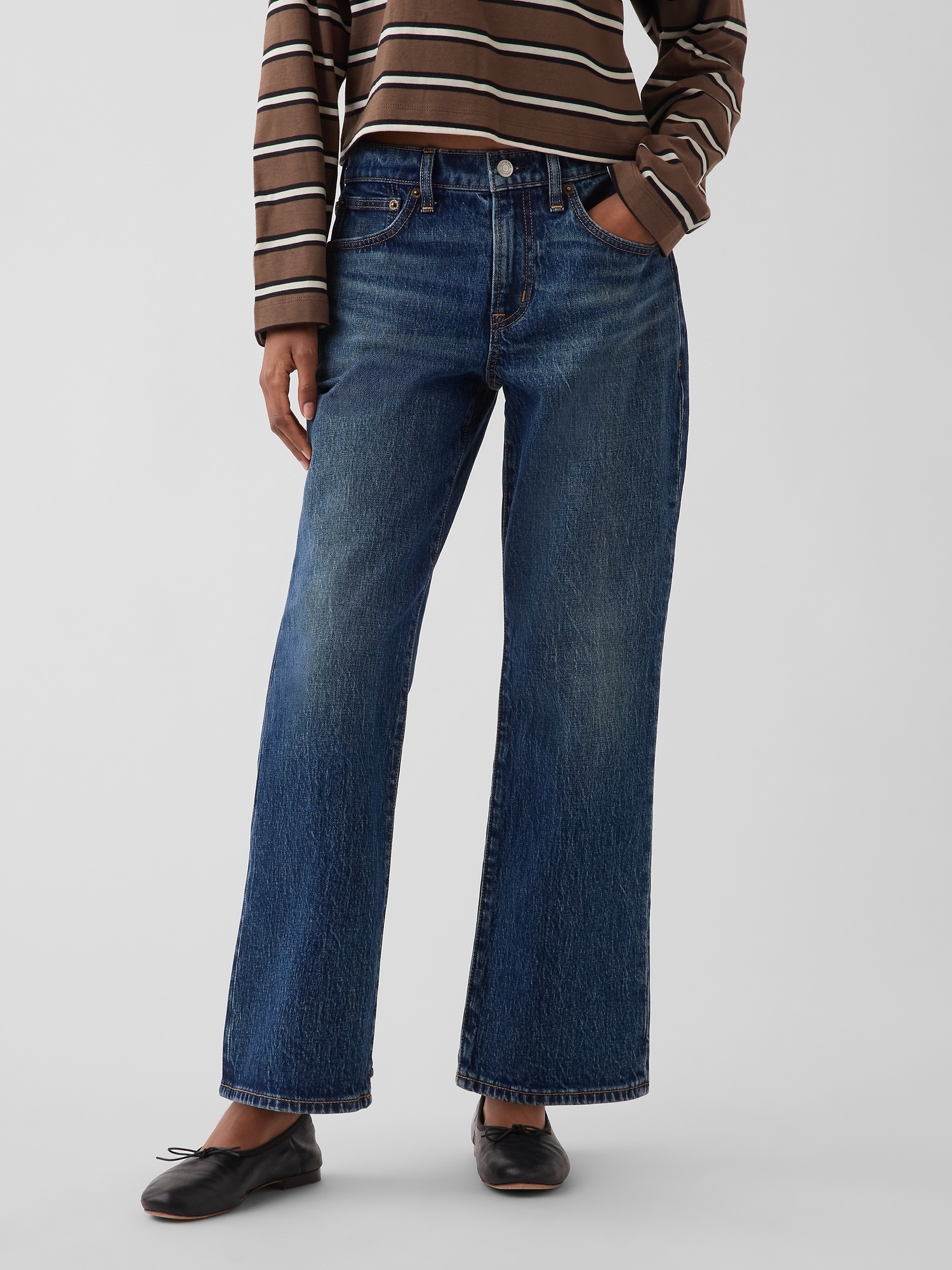 Женские джинсы Gap Mid Rise Flare Crop Jeans — фото 2
