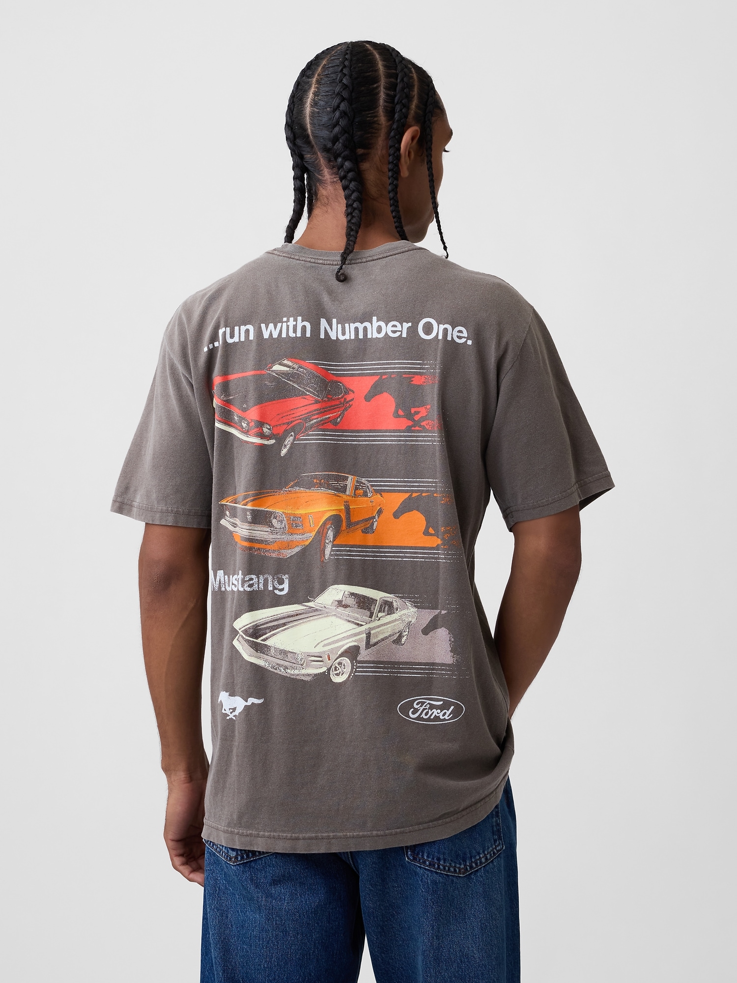 Image number 3 showing, Ford Mustang Heavyweight Crop Graphic T-Shirt