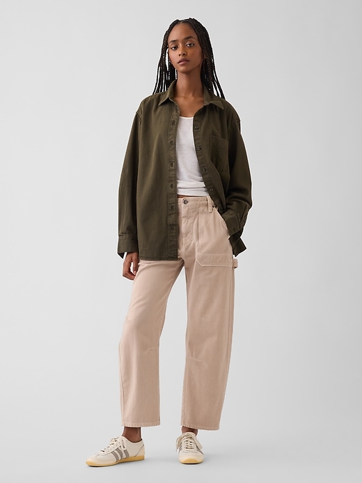 Image number 1 showing, Mid Rise Barrel Utility Ankle Pants